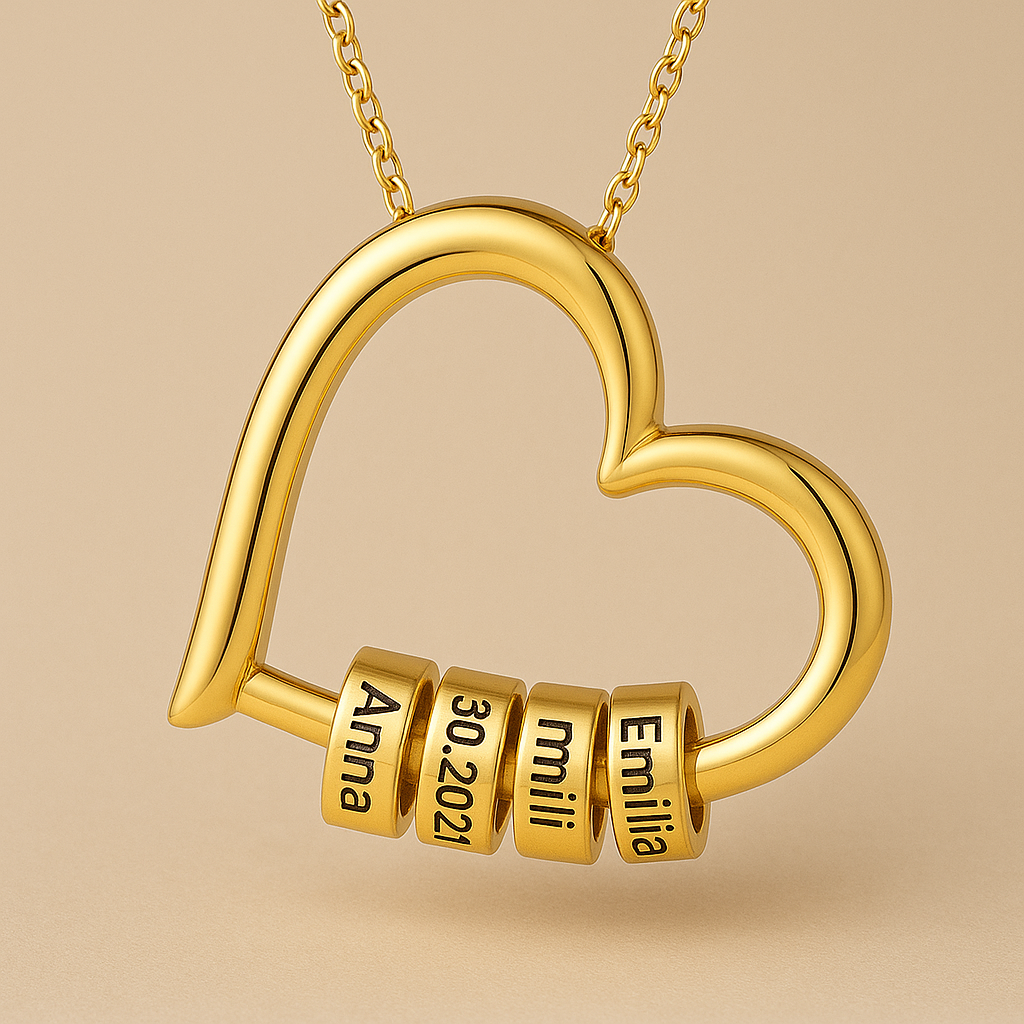 Heart Pendant with Custom Name Engraving